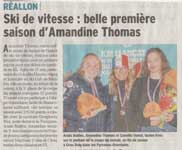 Ski de vitesse: belle première saison d'Amandine Thomas